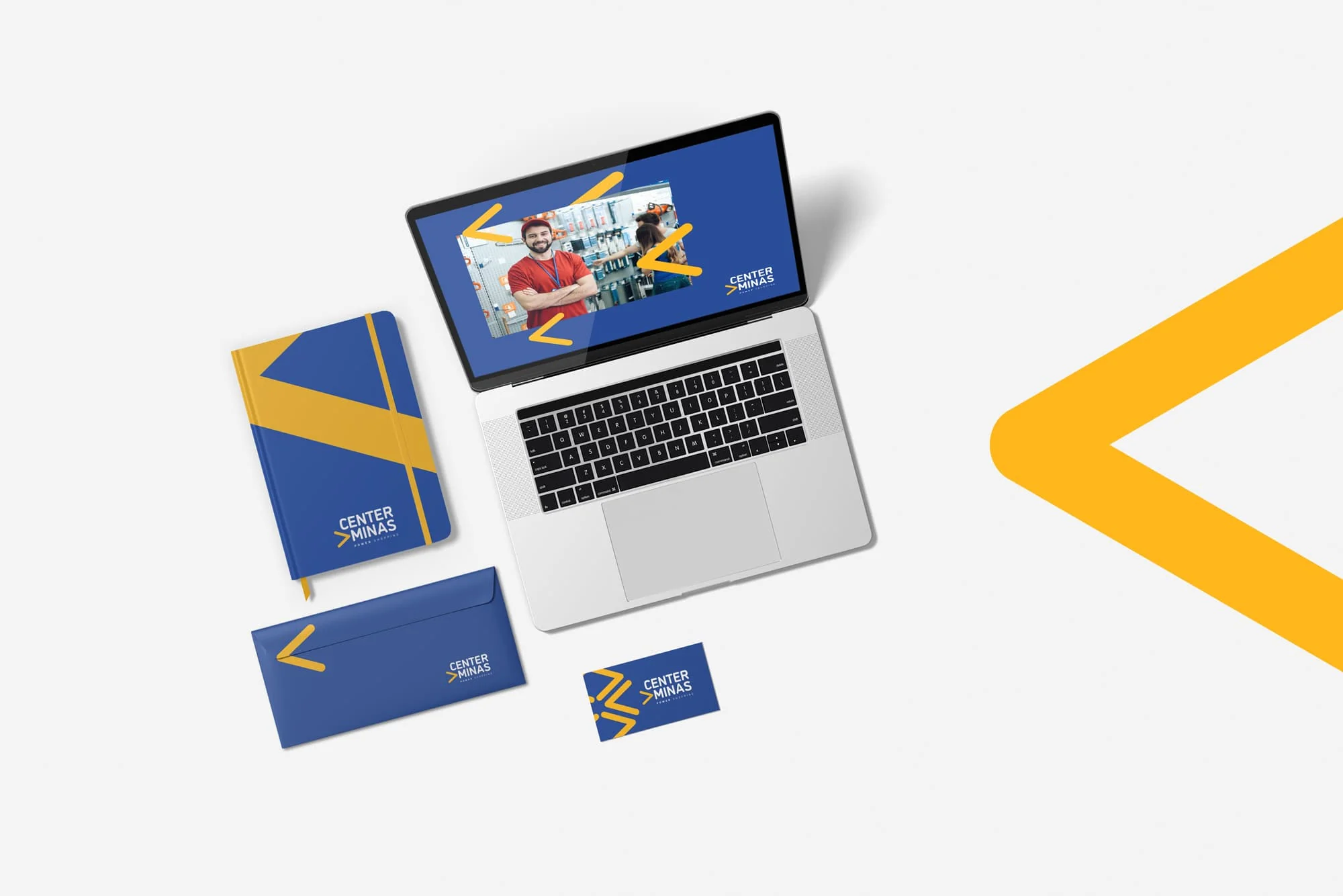 New Centerminas identity on stationery and screens